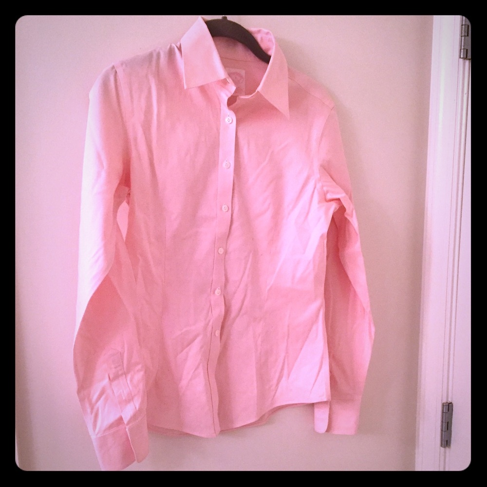 NEW Brooks Brothers iron free shirt, pink, size 2